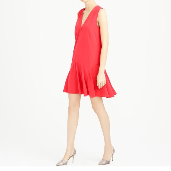 J. CREW Womens Cherry Red Fit & Flare Mini Dress Size 00 - Picture 1 of 8